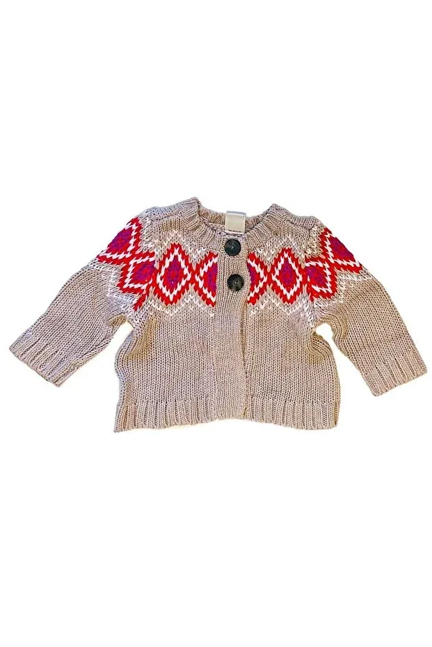 Детский кардиган из хлопкового трикотажа Cable Knit Yorni, Brown