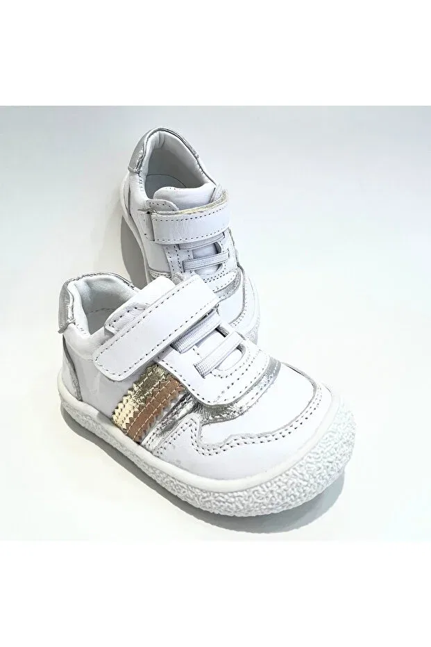 Детские туфли для девочек кожаные Basics Lepi Kids, White — фото 4