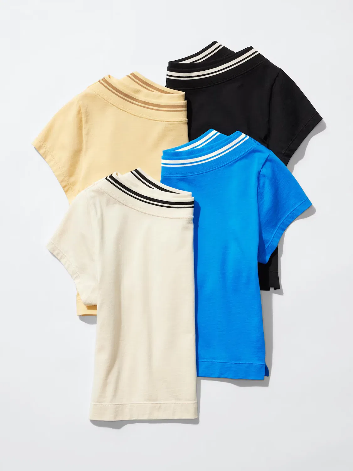 Футболка Uniqlo, с вырезом-лодочкой, желтый — фото 3