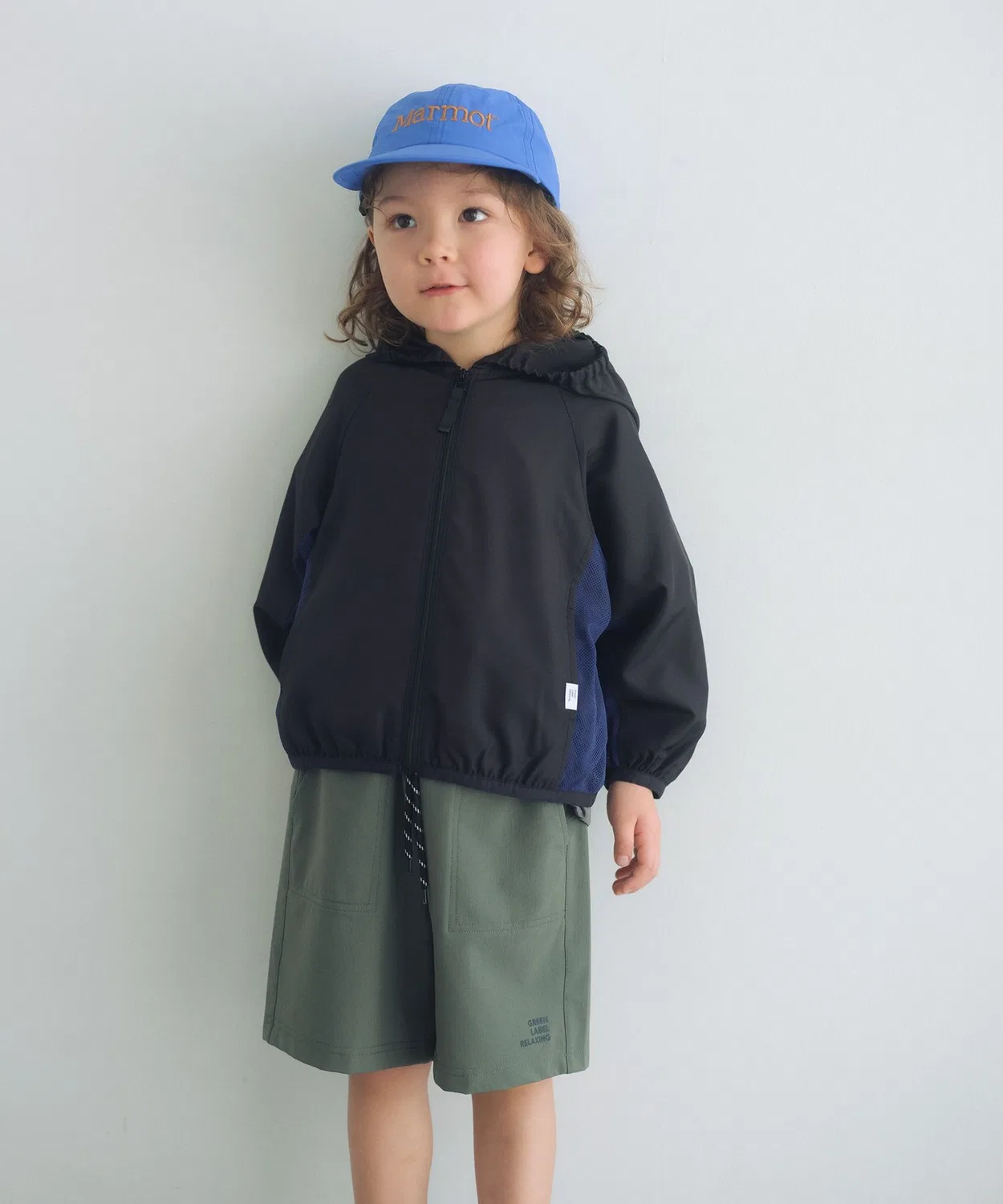 Детская куртка-блузон на молнии с капюшоном, модель Hood Zip Blouson, green label relaxing, Lime — фото 2