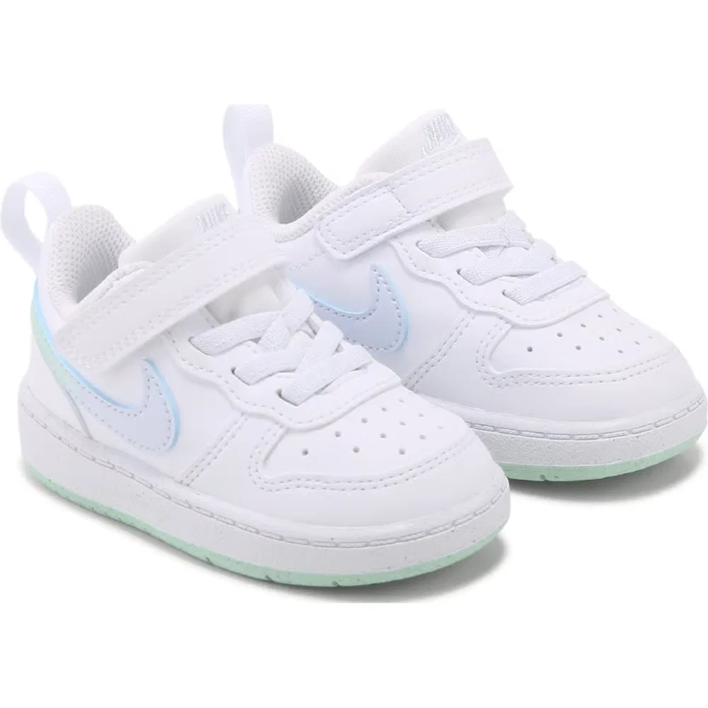 Детские кроссовки Kids' court borough low recraft для малышей Nike, White/Mint/Blue
