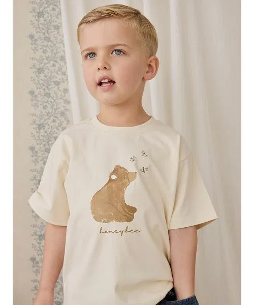 Детская футболка с принтом Cloud Honeybee Bear JAMIE KAY, Off White