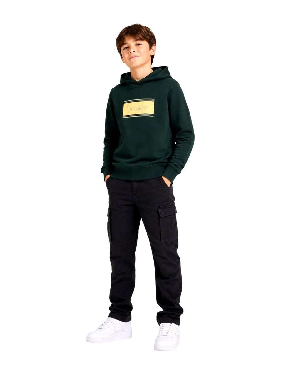 Детская толстовка Jack & Jones Junior 'JJBuster' темно-зеленого цвета — фото 4