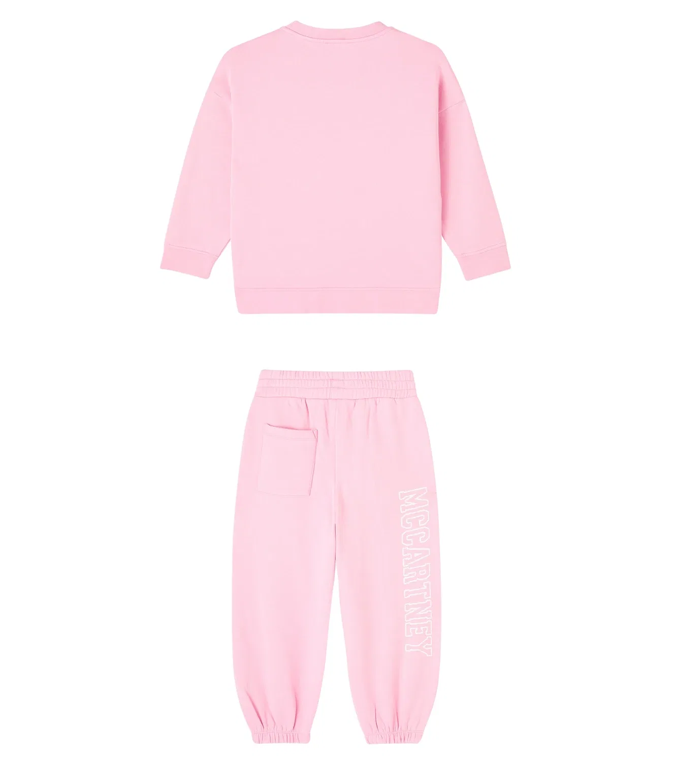 Комплект спортивного костюма из хлопкового джерси с логотипом Stella Mccartney Kids, розовый — фото 4