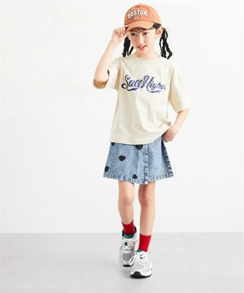 Детские шорты с вышивкой сердечками, модель Heart Embroidery Wrap Shorts QUNTSTYLE, Navy — фото 2
