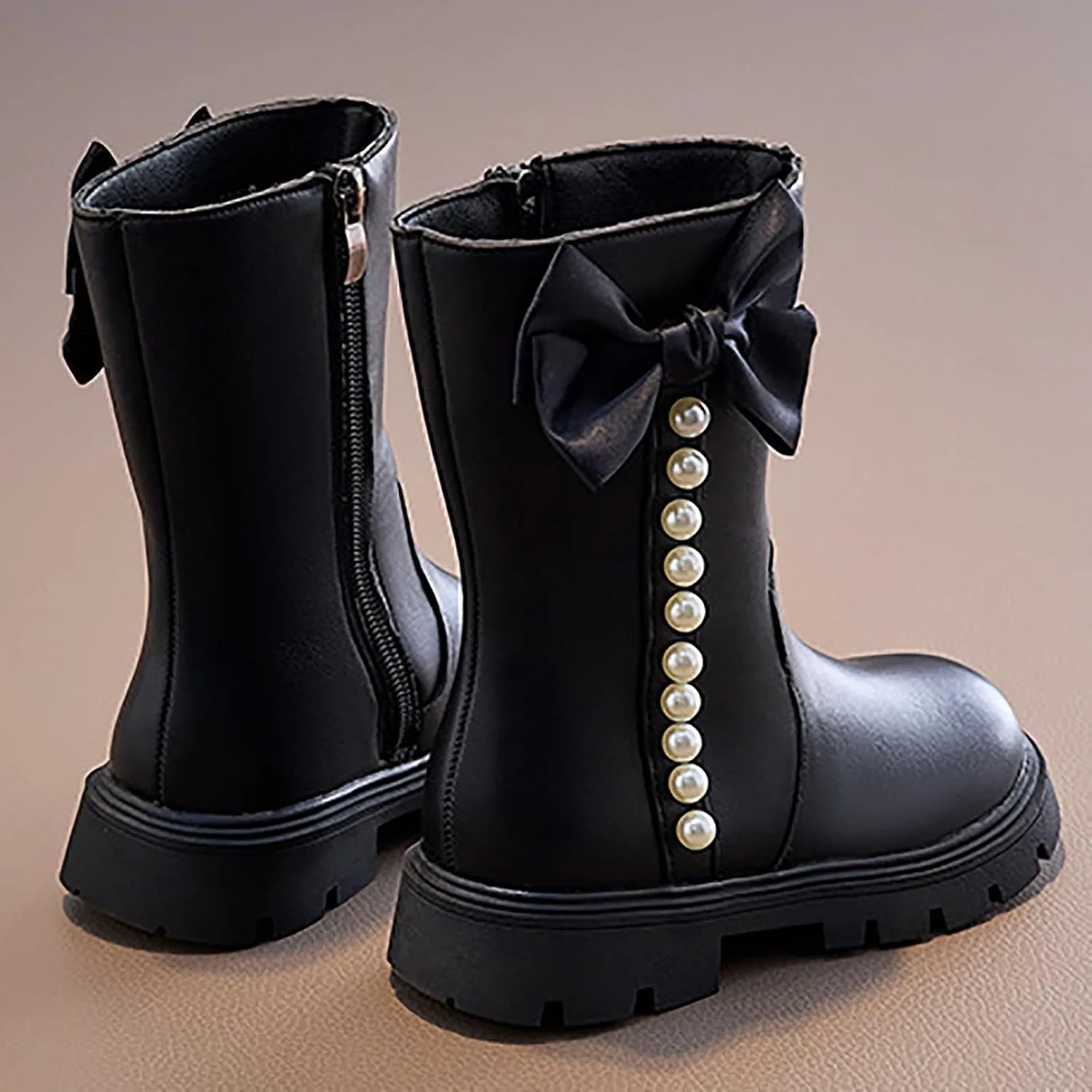 Детские сапоги для девочек с принтом, модель Girls Mid Calf Cowgirl Boots, Black — фото 2