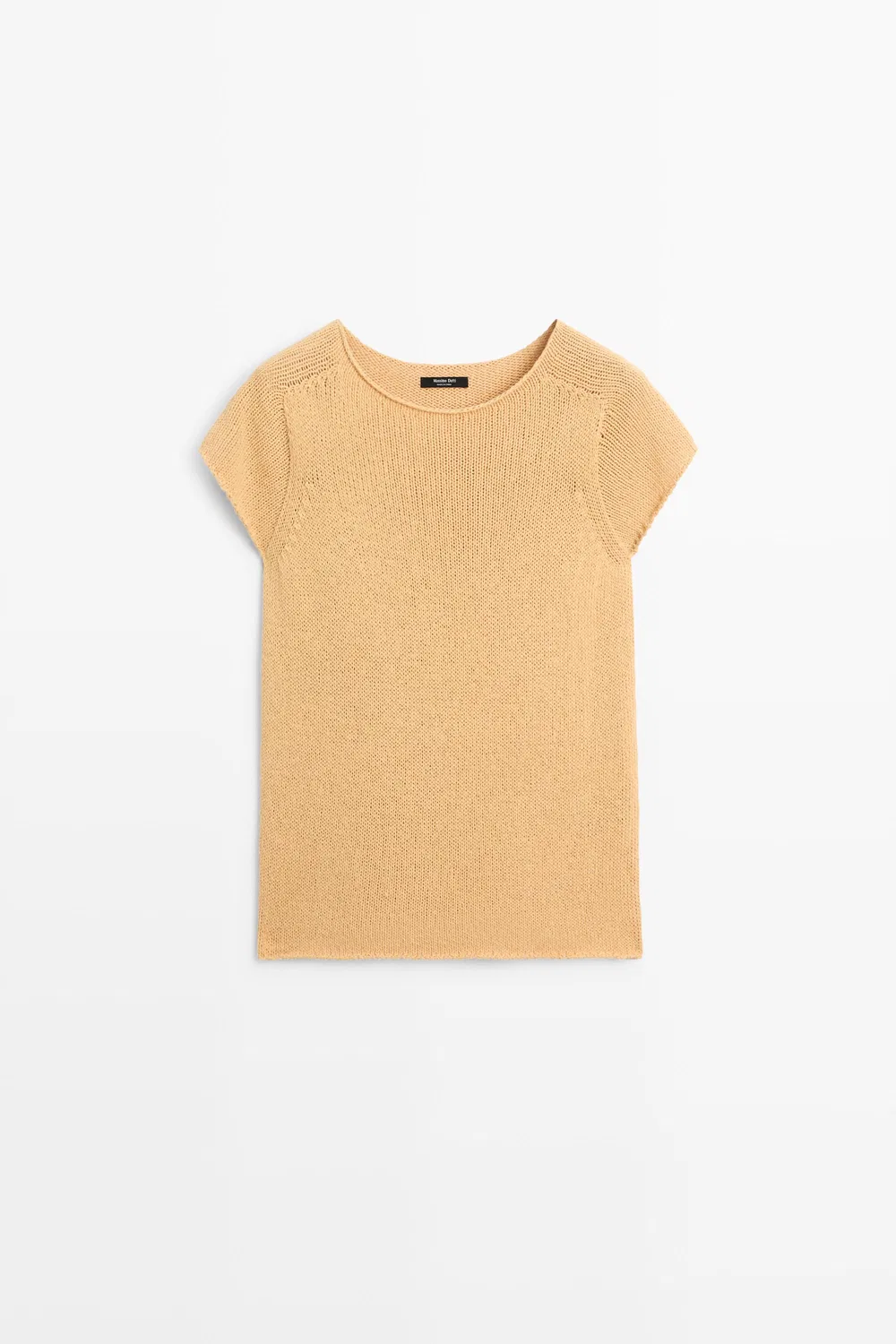 Свитер Massimo Dutti Cotton Blend Short Sleeve Knit, желтый — фото 2