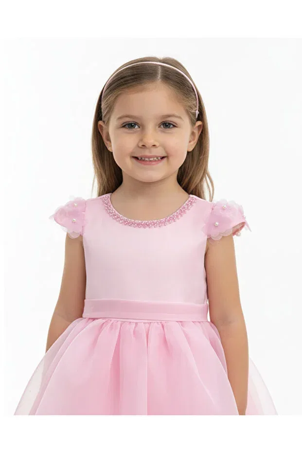 Детское платье для девочек шифоновое Butikhappykids, Pink — фото 4