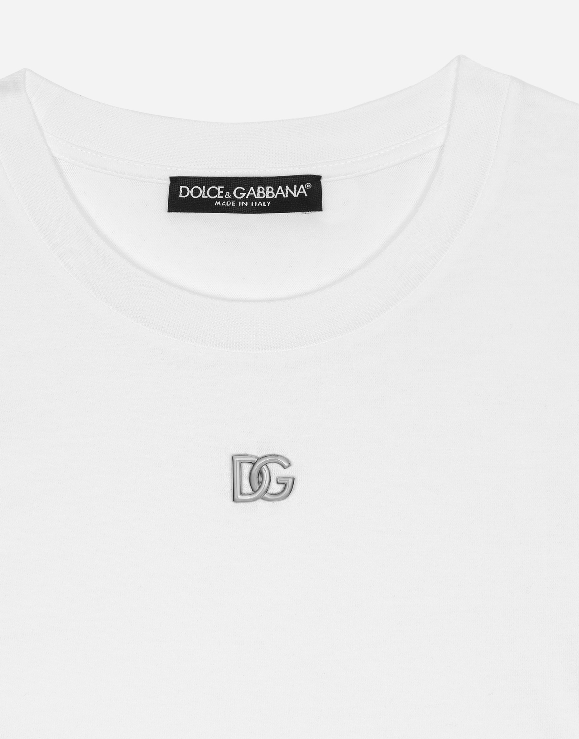 Укороченная футболка из джерси с логотипом dg Dolce & Gabbana, белый — фото 3