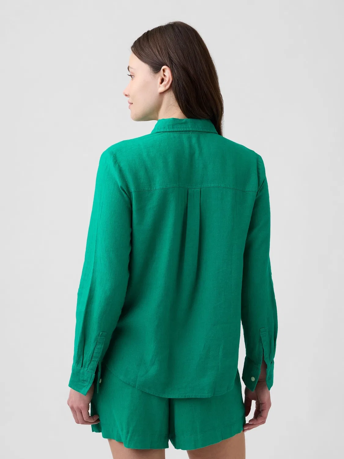 Рубашка из льняной смеси Easy Linen Gap, зеленый — фото 2