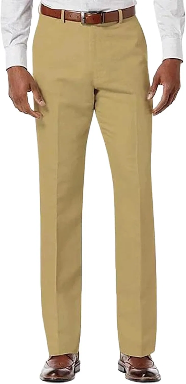 Мужские брюки классические с эластичной талией, Slim Fit, коричневый