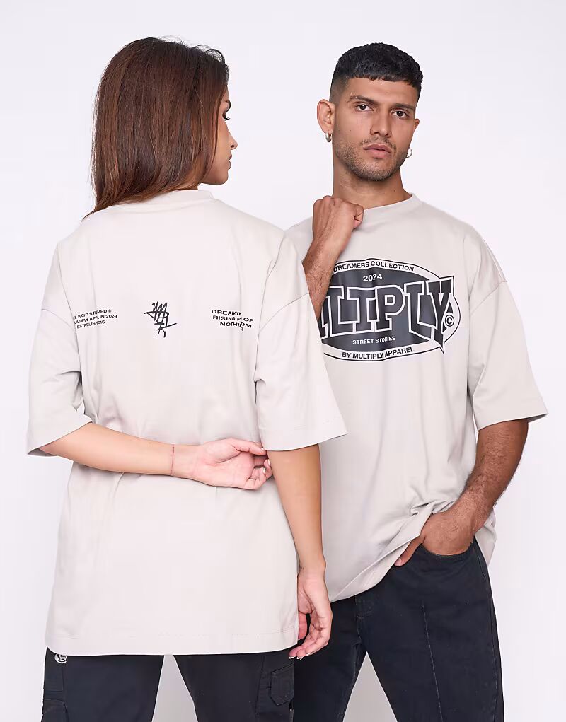 

Multiply Apparel - Spirit - Футболка большого размера в цвете Dove White