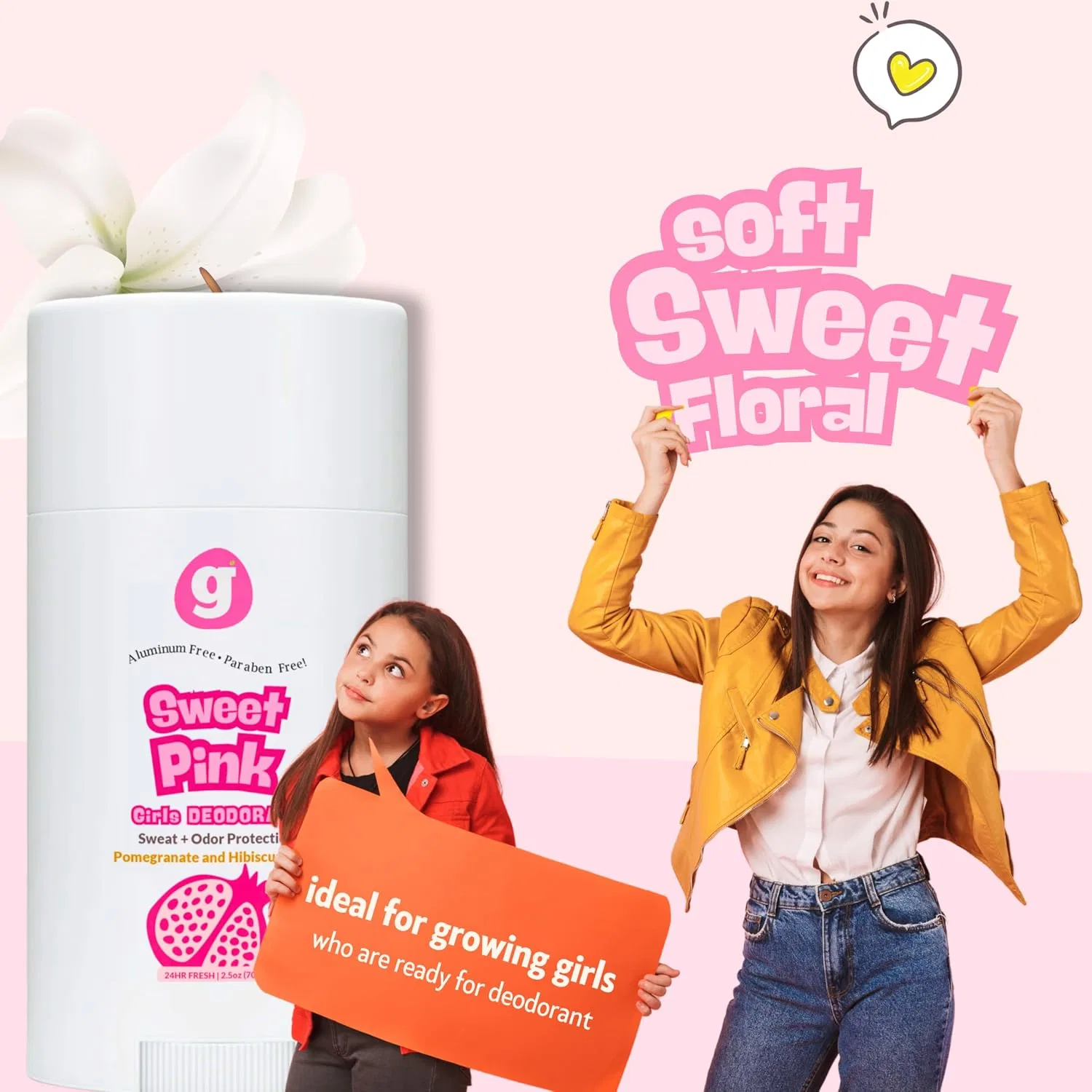 Дезодорант для детей Sweet Girl, 2 шт. по 2 жидк. унции, GROWING BASICS — фото 3