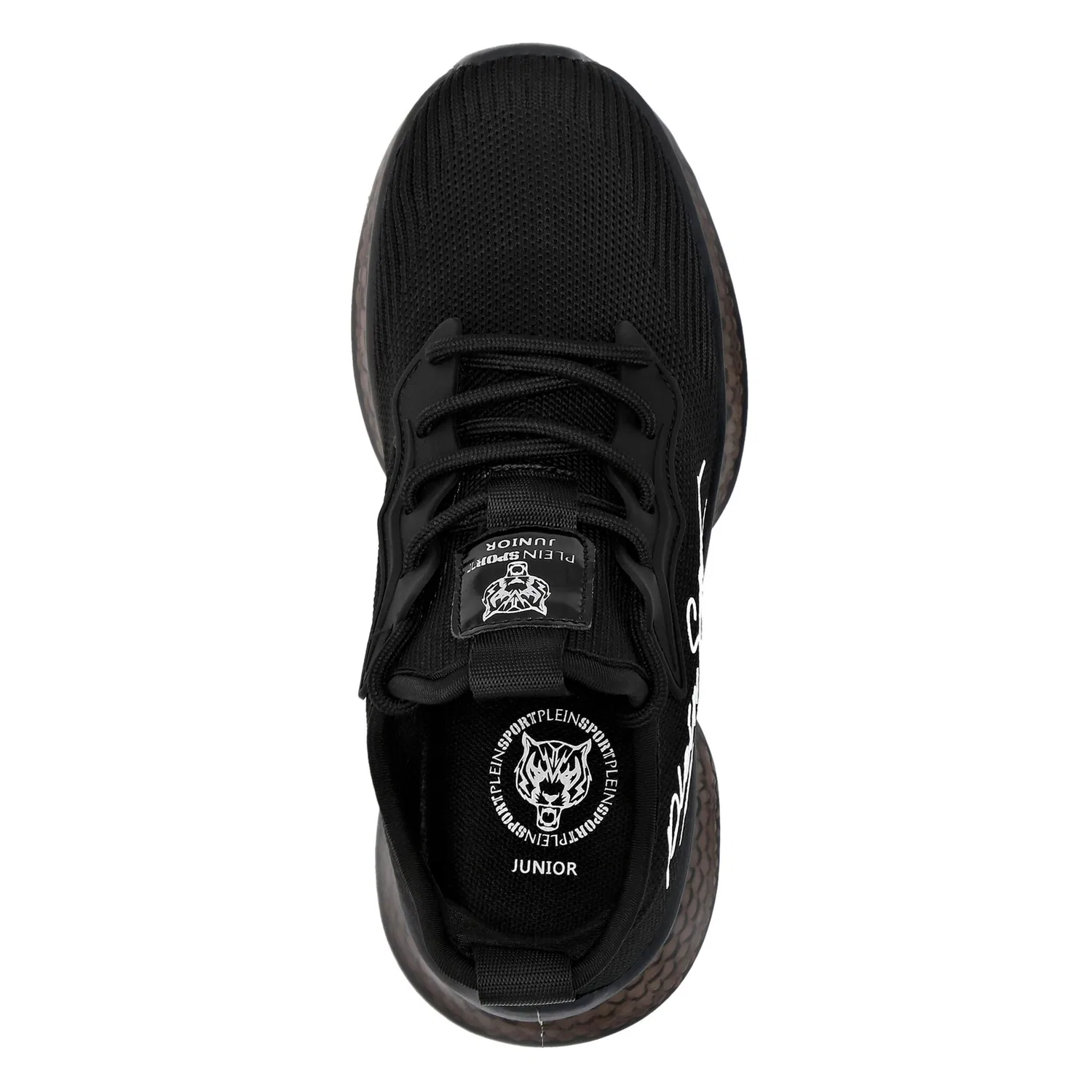 Детские белые кроссовки с логотипом PLEIN SPORT, Black — фото 2