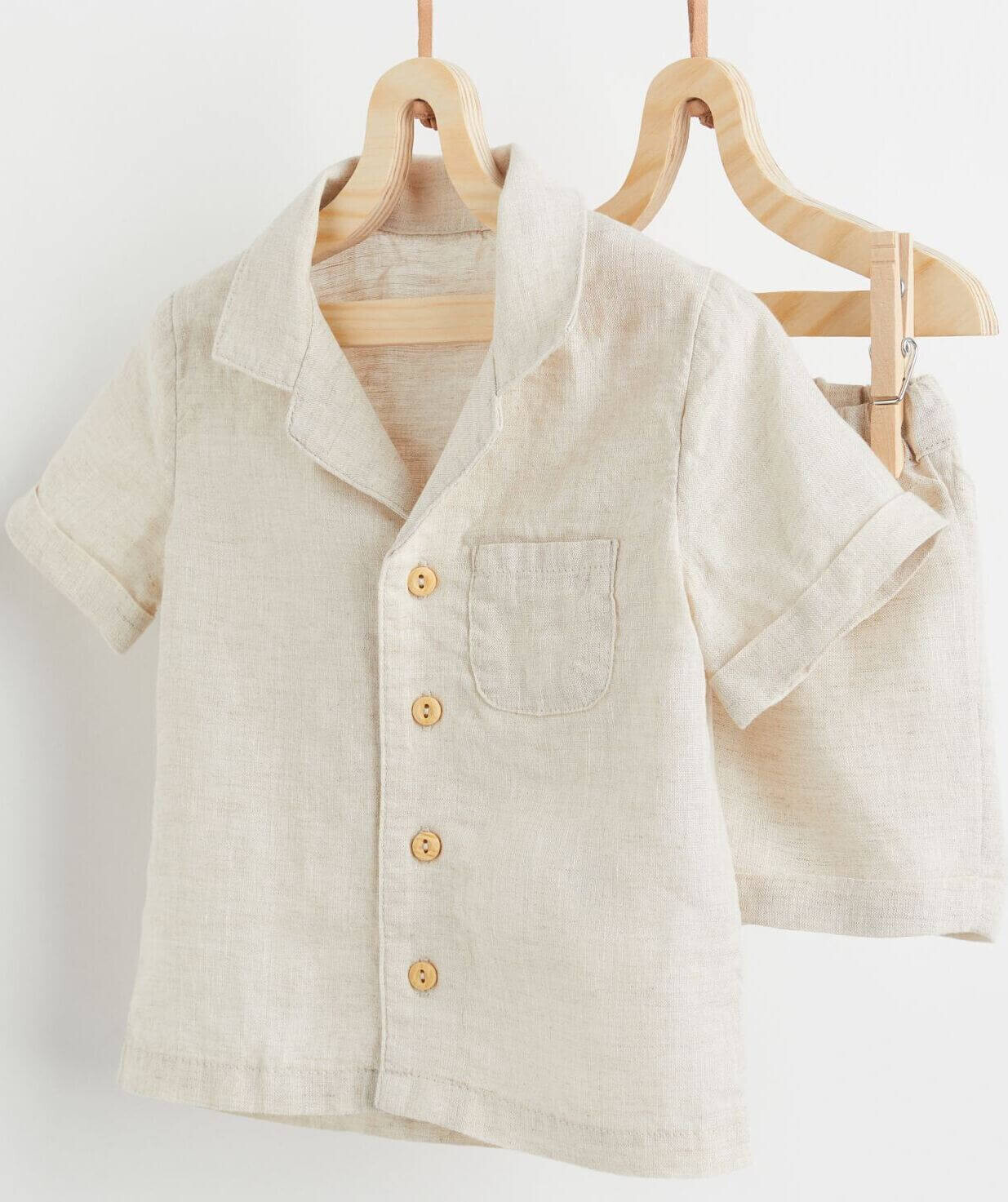 

Комплект одежды H&M Linen, 2 предмета, светло-бежевый