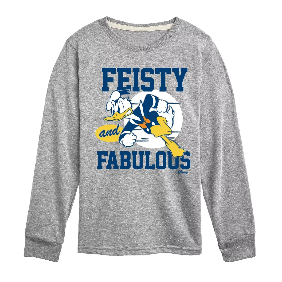 Детский лонгслив с принтом Donald Feisty And Fabulous Disney, Athletic Heather