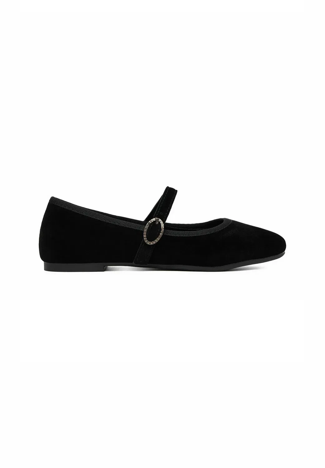 Балетки для девочек 5907964248286 - балетки с ремешком на щиколотке Deezee, Black
