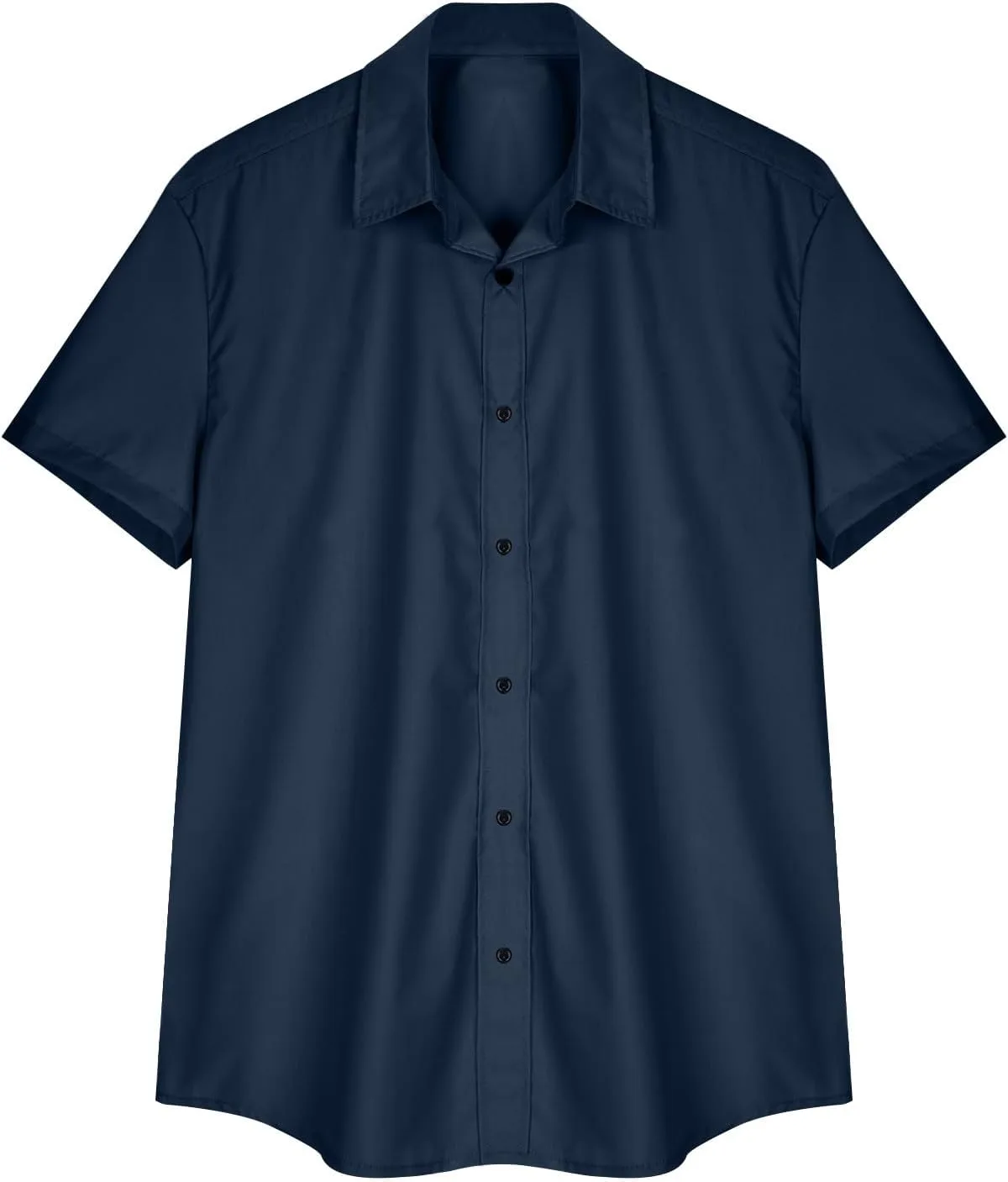 Мужская модная рубашка с коротким рукавом и лацканами Slim Fit — фото 3