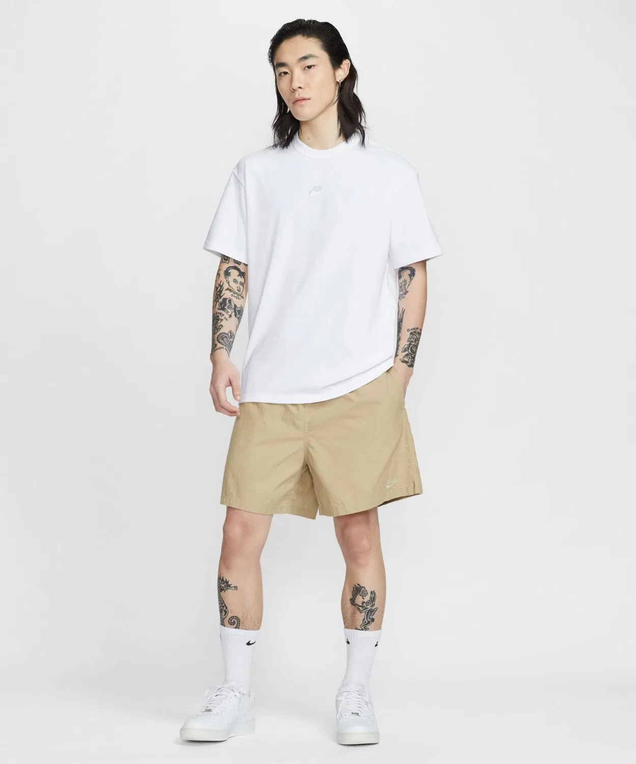 Мужская футболка с коротким рукавом из плотного хлопка NIKE NSW LSE PREM ESS SUST S/S, Белый — фото 3