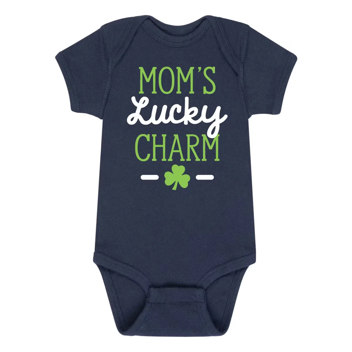Боди-комбинезон детский с принтом Mom's Lucky Charm Instant Message, Navy