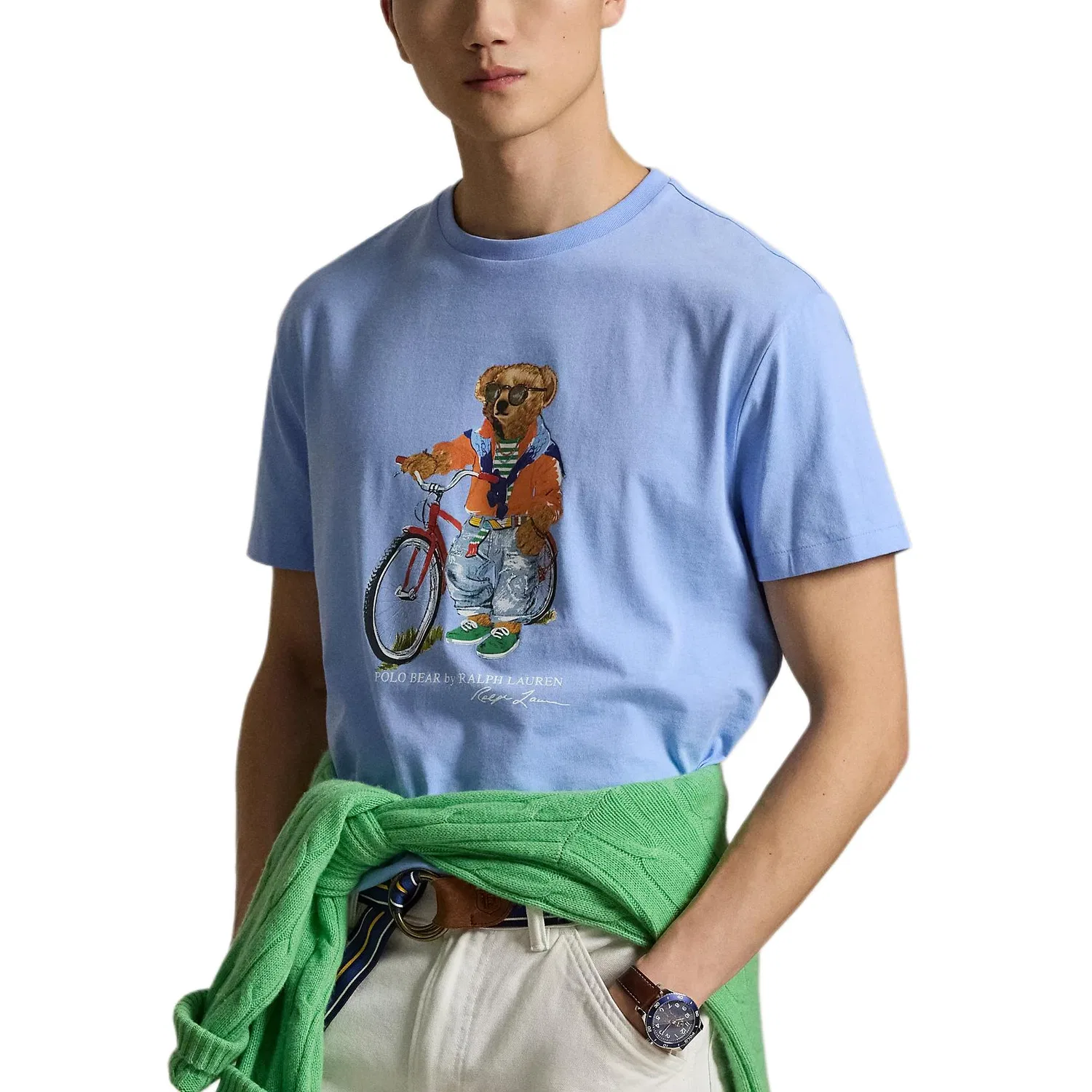 Мужская футболка с принтом Polo Bear Custom Slim Fit Polo Ralph Lauren — фото 4