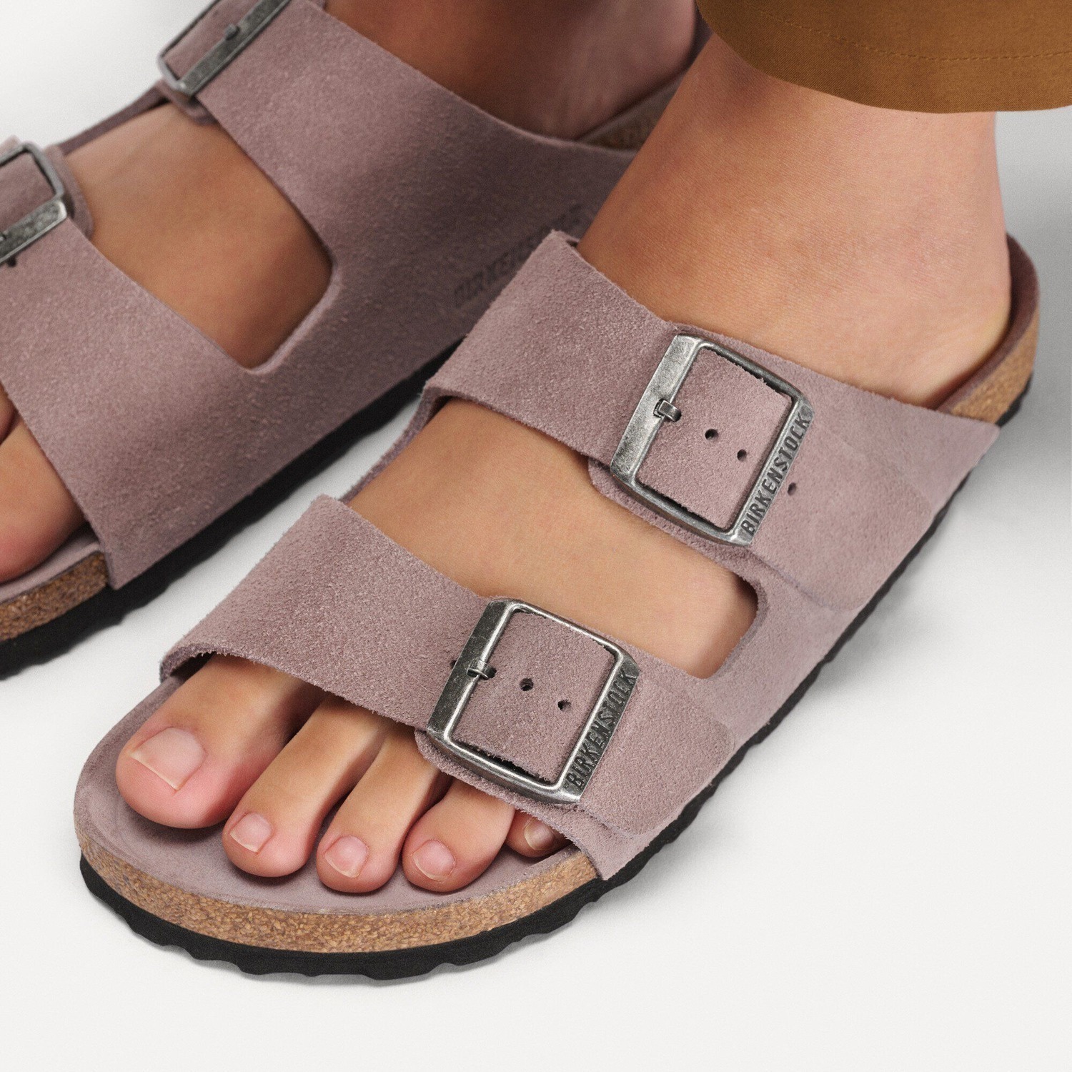 Сандалии Birkenstock Arizona Soft Footbed Suede Leather, сиреневый — фото 3