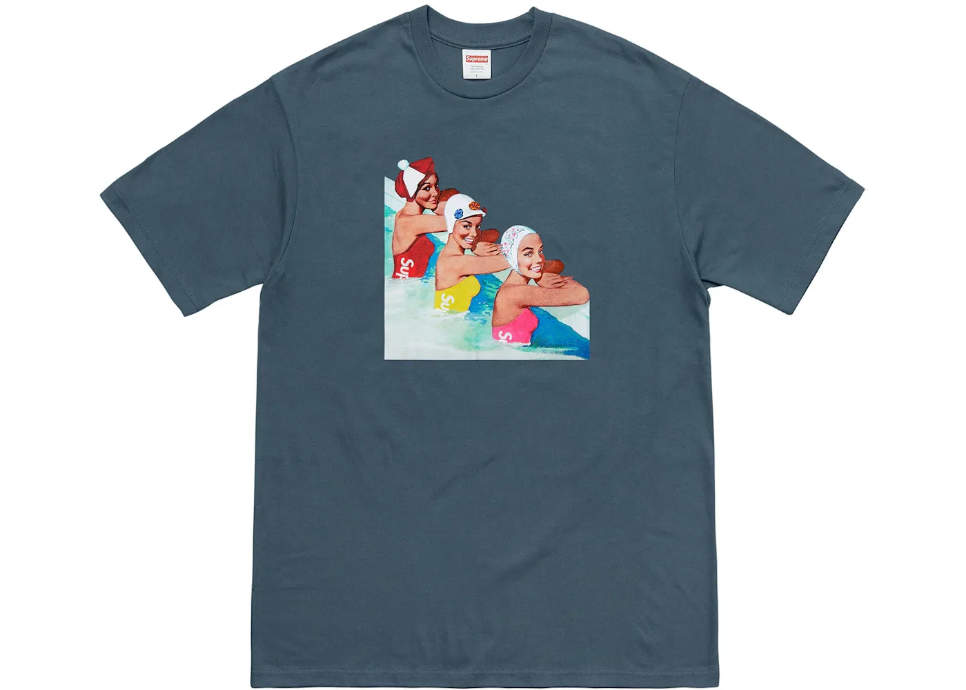 Мужская футболка с принтом Supreme Swimmers Tee Supreme, Dark Slate