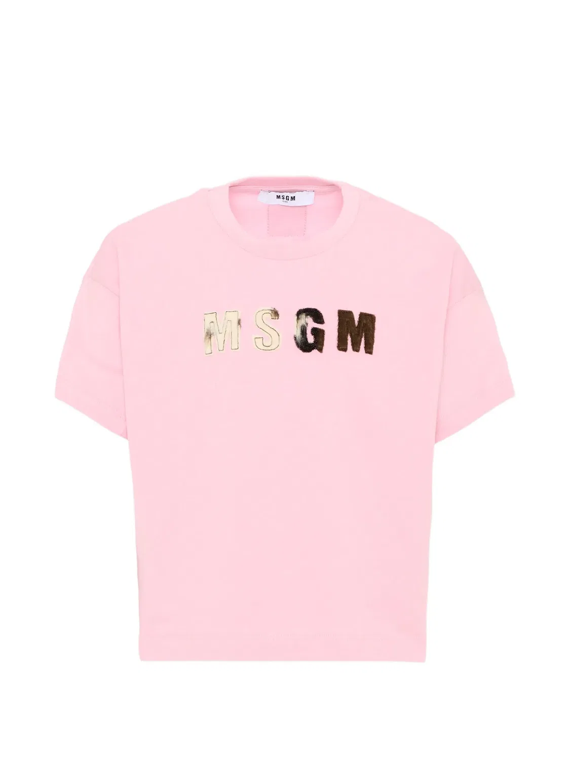 Футболка с нашивкой-логотипом Msgm Kids, розовый