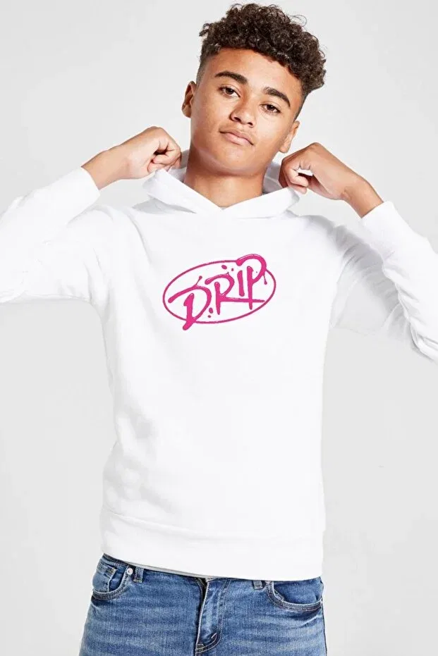 Детское худи для мальчиков с принтом Babymonster drip white kids Tshirthane, White