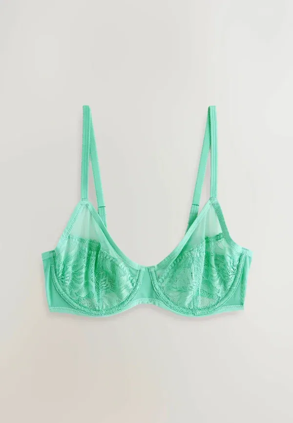 Комплект из 3 бюстгальтеров балконет с кружевом Non pad full cup fit Next, Pink, Green, Cream, зеленый — фото 3
