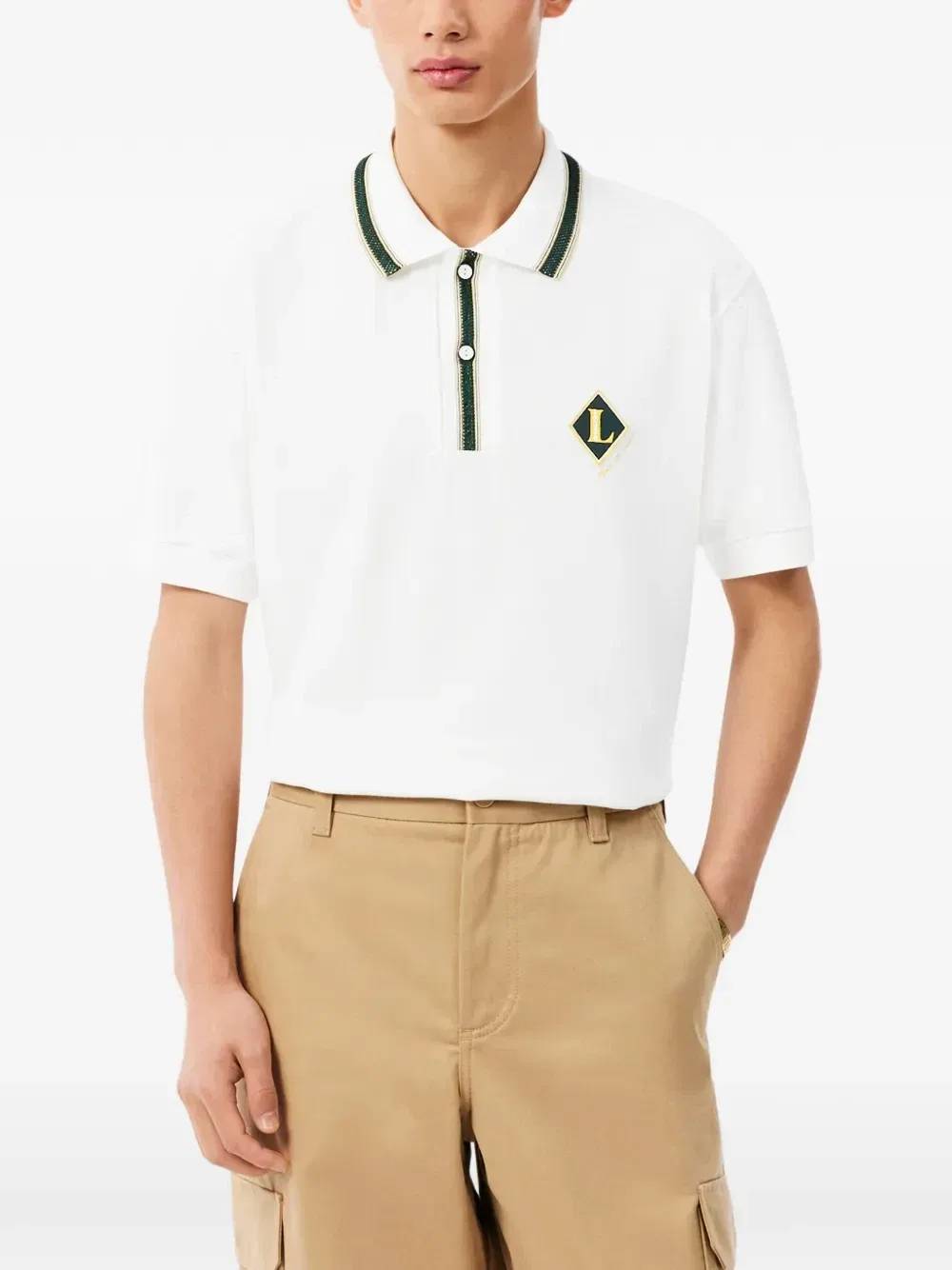 Поло французского производства Lacoste, белый — фото 2