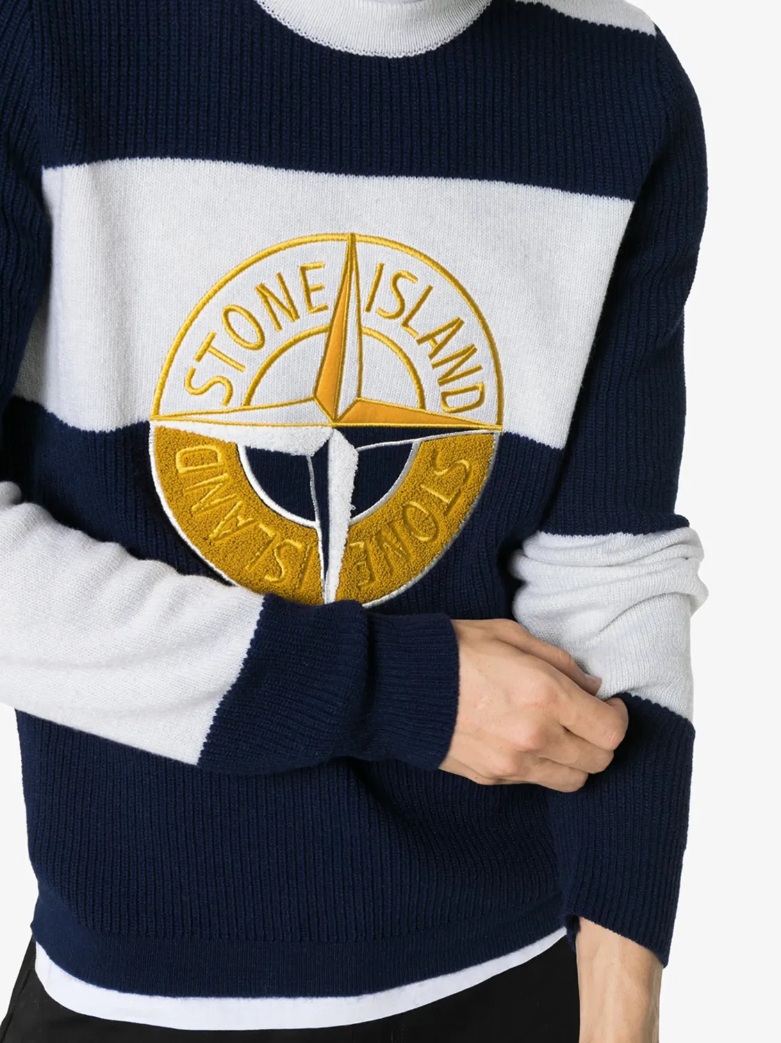 Stone Island Джемпер с круглым вырезом, синий — фото 4