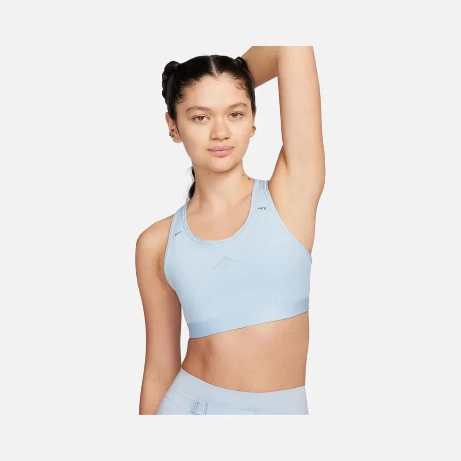 Спортивный бюстгальтер Nike Dri-FIT Swoosh On-The-Run Trail, средняя поддержка, Синий