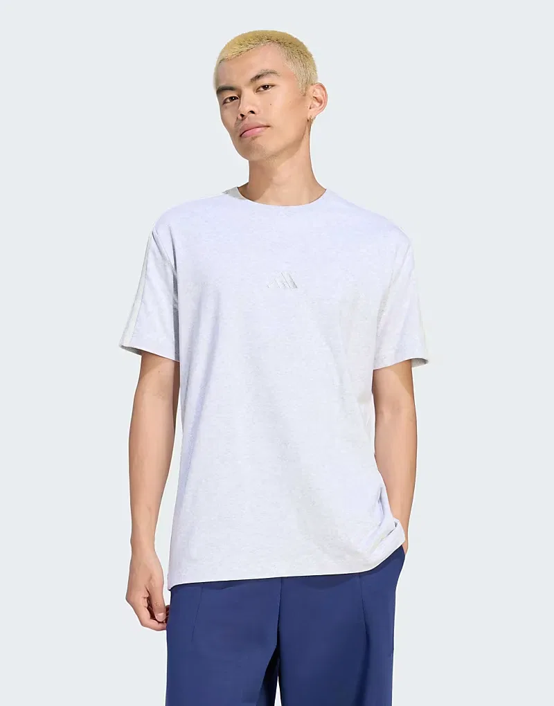 Футболка Kit 3-Stripes Regular Adidas Performance, Light Grey Heather Off White