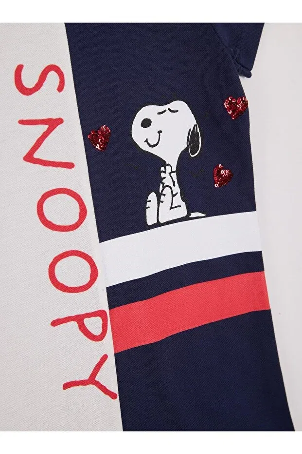 Детское платье для девочек с принтом Snoopy Snopy, Navy Blue — фото 4