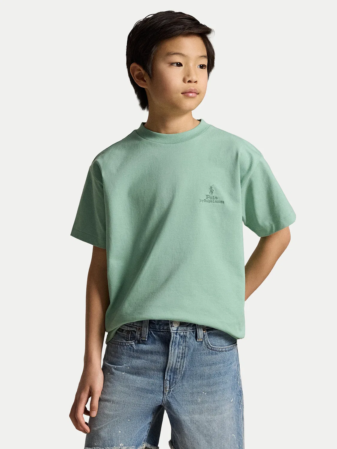 Футболка оверсайз для мальчика Polo Ralph Lauren, зеленый