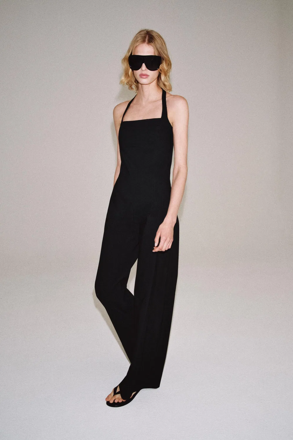Комбинезон с завязками на шее из коллекции ZW ZARA, Black