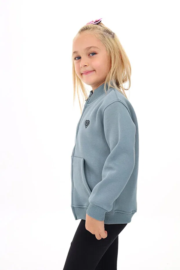 Детский кардиган для девочек с вышивкой Toontoy, Light Blue — фото 2