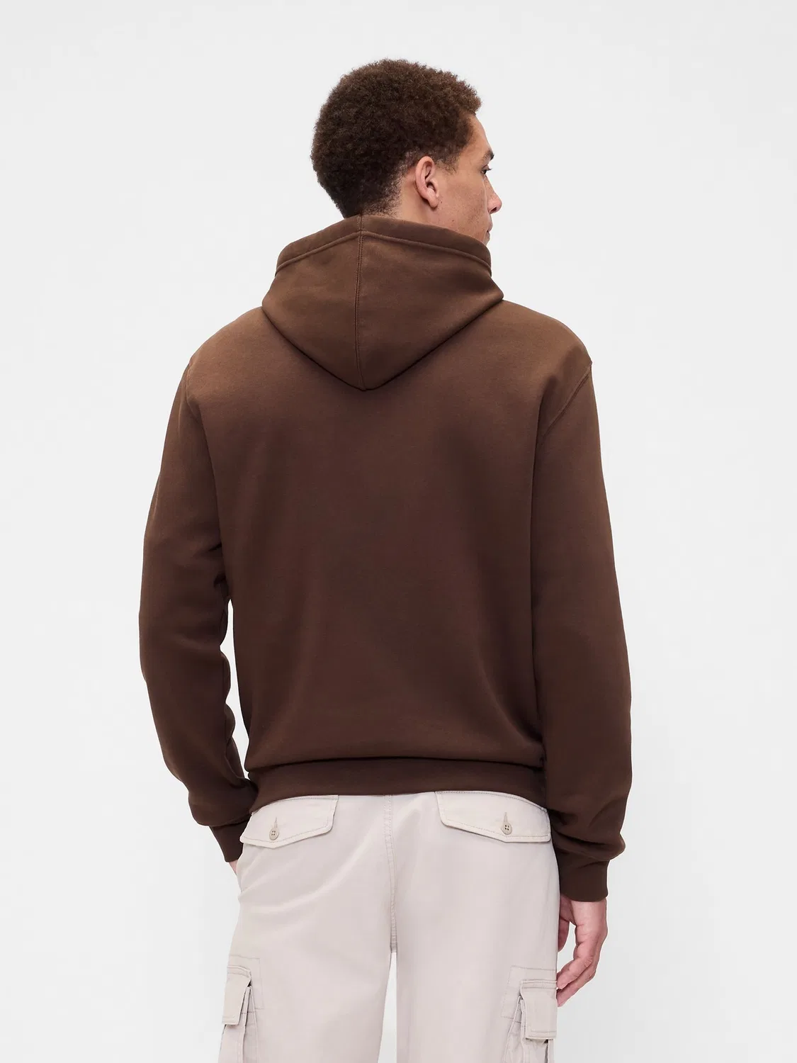 Худи Gap Relaxed Logo, коричневый — фото 2