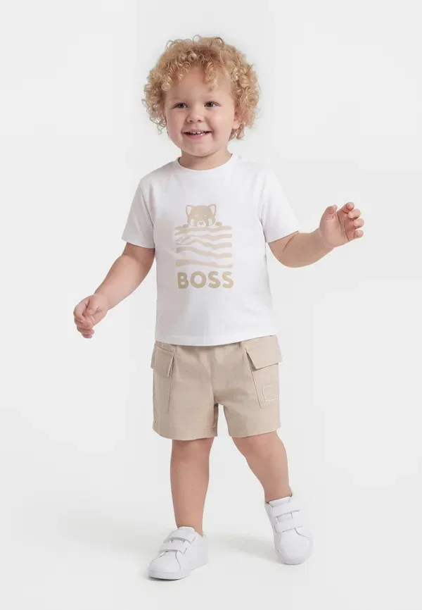 Комплект с шортами Boss Kidswear, бежевый