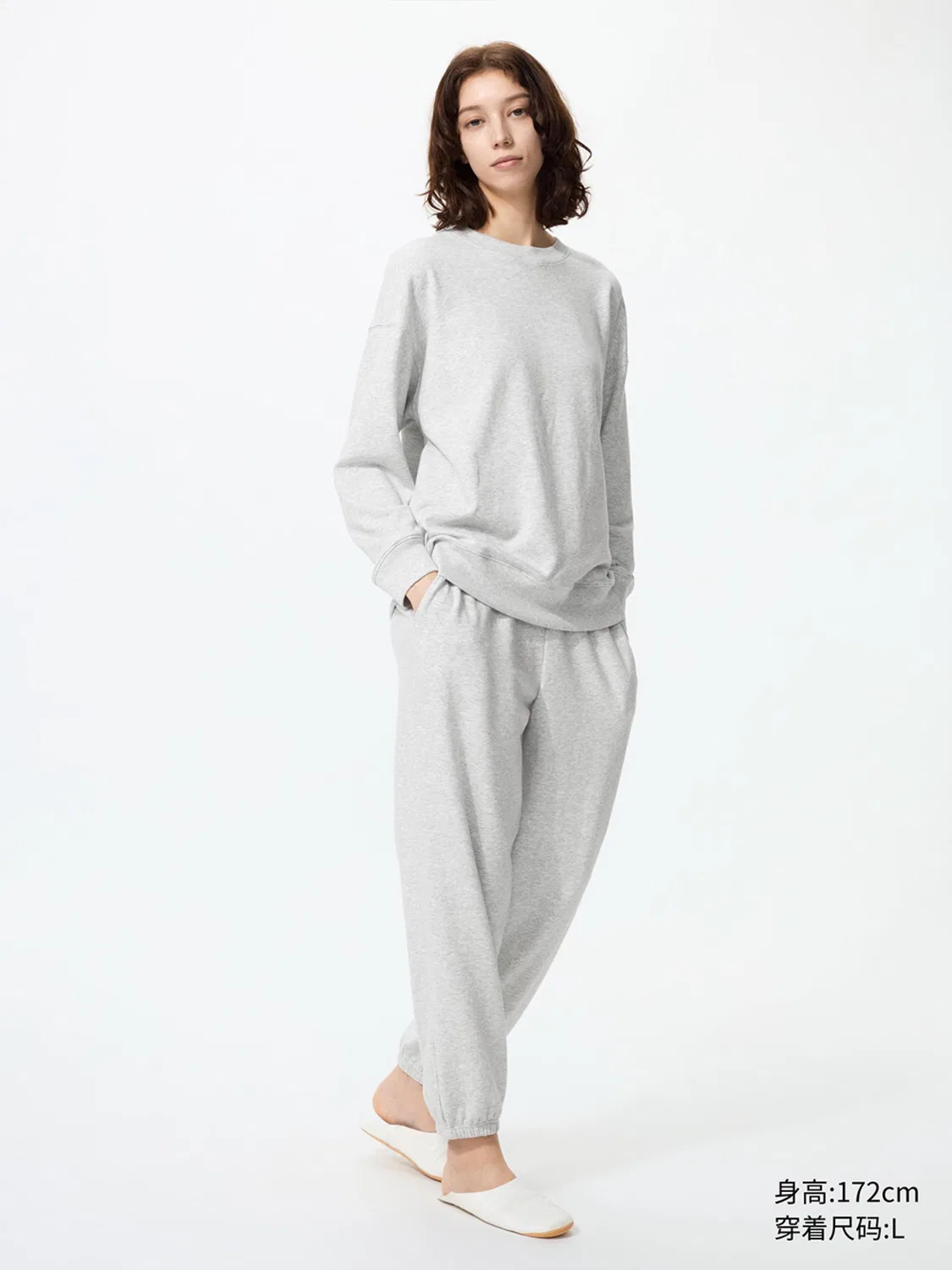 Комплект домашней одежды с длинным рукавом и длинными брюками Uniqlo, розовый — фото 2