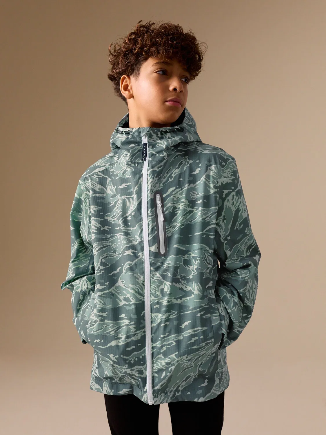 Куртка-anorak водоотталкивающая, Green Camouflage Next, зеленый камуфляж — фото 4