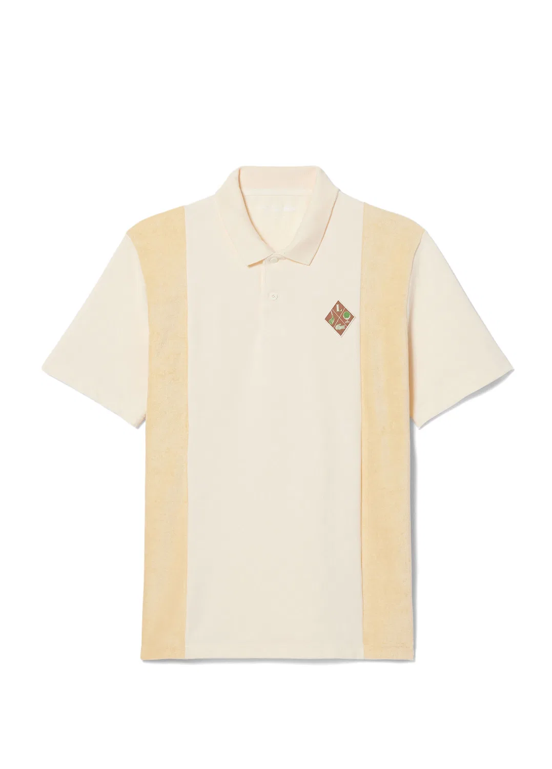 Поло Lacoste Relaxed Fit Color Block, бежевый