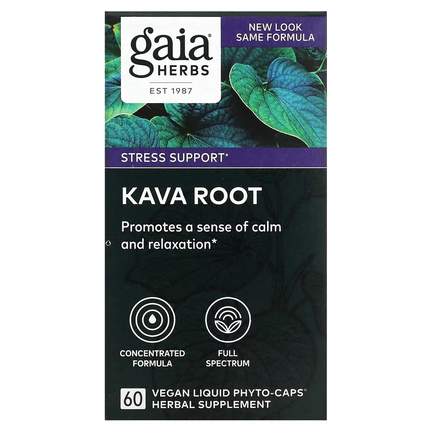

Корень Кавы Gaia Herbs, 60 веганских капсул