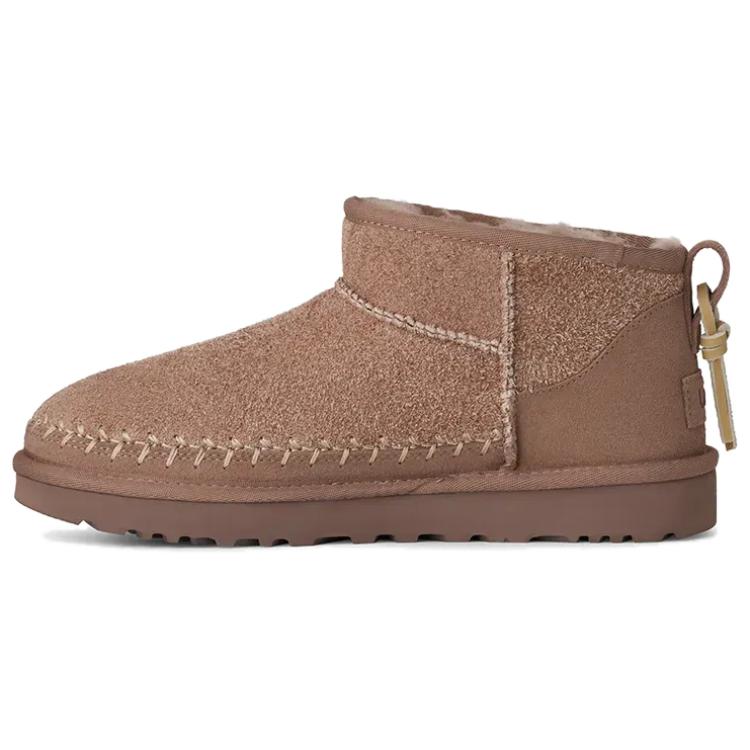 UGG Классические ультрамини термо сапожки женские до щиколотки кирпично-красные, цвет Brick Red — фото 2