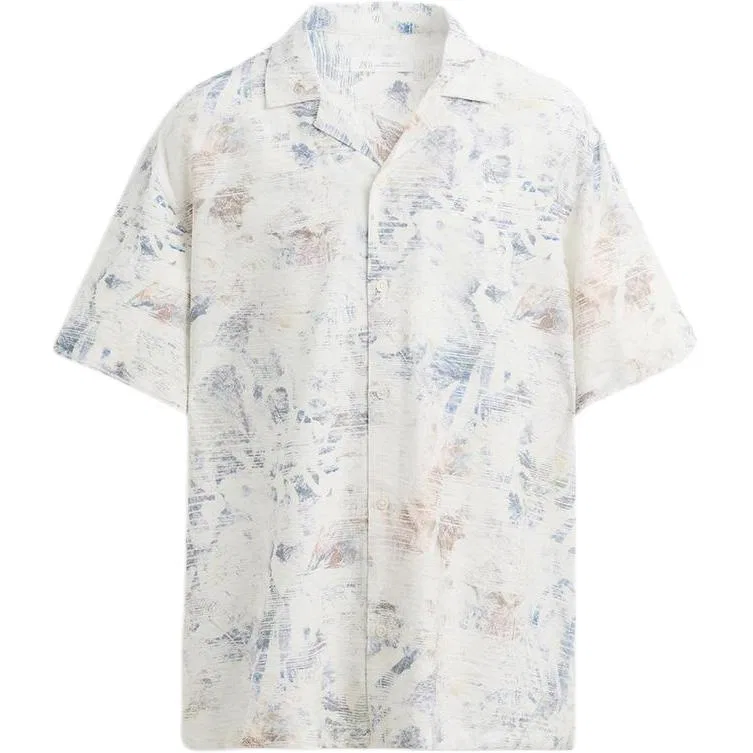 Мужская рубашка с лацканами Blue ZARA, Blue