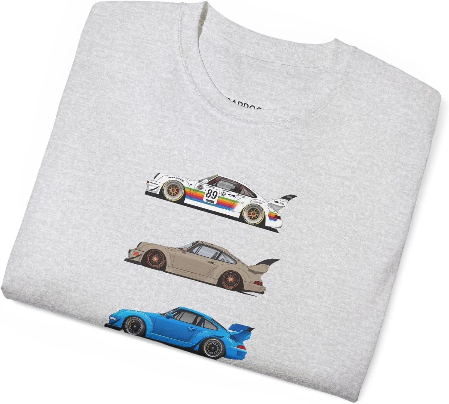Мужская футболка с принтом RWB 911 930 964 Anime Car, пепельный — фото 4