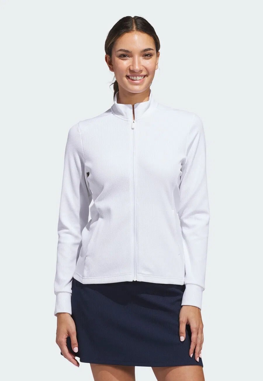 Тренировочная куртка ADIDAS PERFORMANCE 'PERFORMANCE TEXTURE FULL ZIP' белого цвета — фото 2