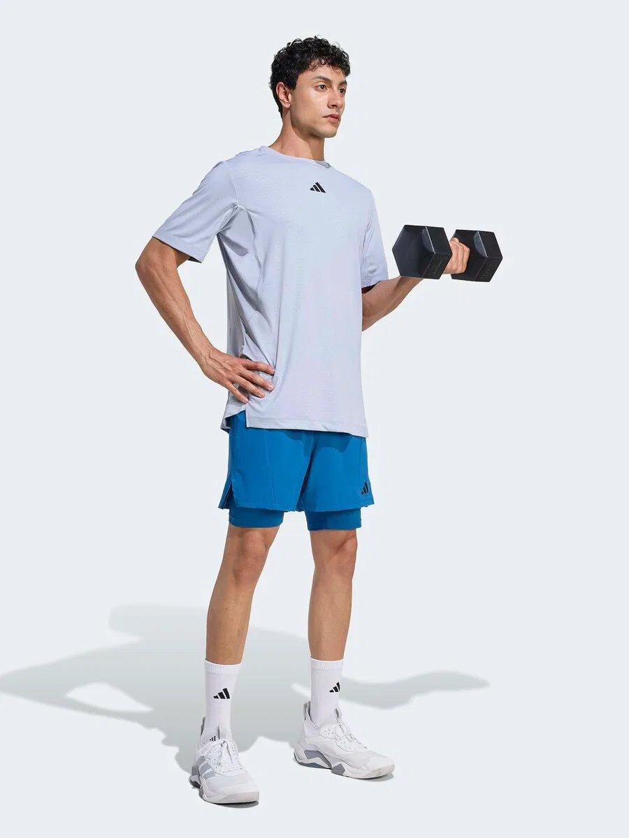 Спортивная футболка ADIDAS PERFORMANCE Performance Shirt 'D4T PrimeLift' светло-голубого цвета — фото 2