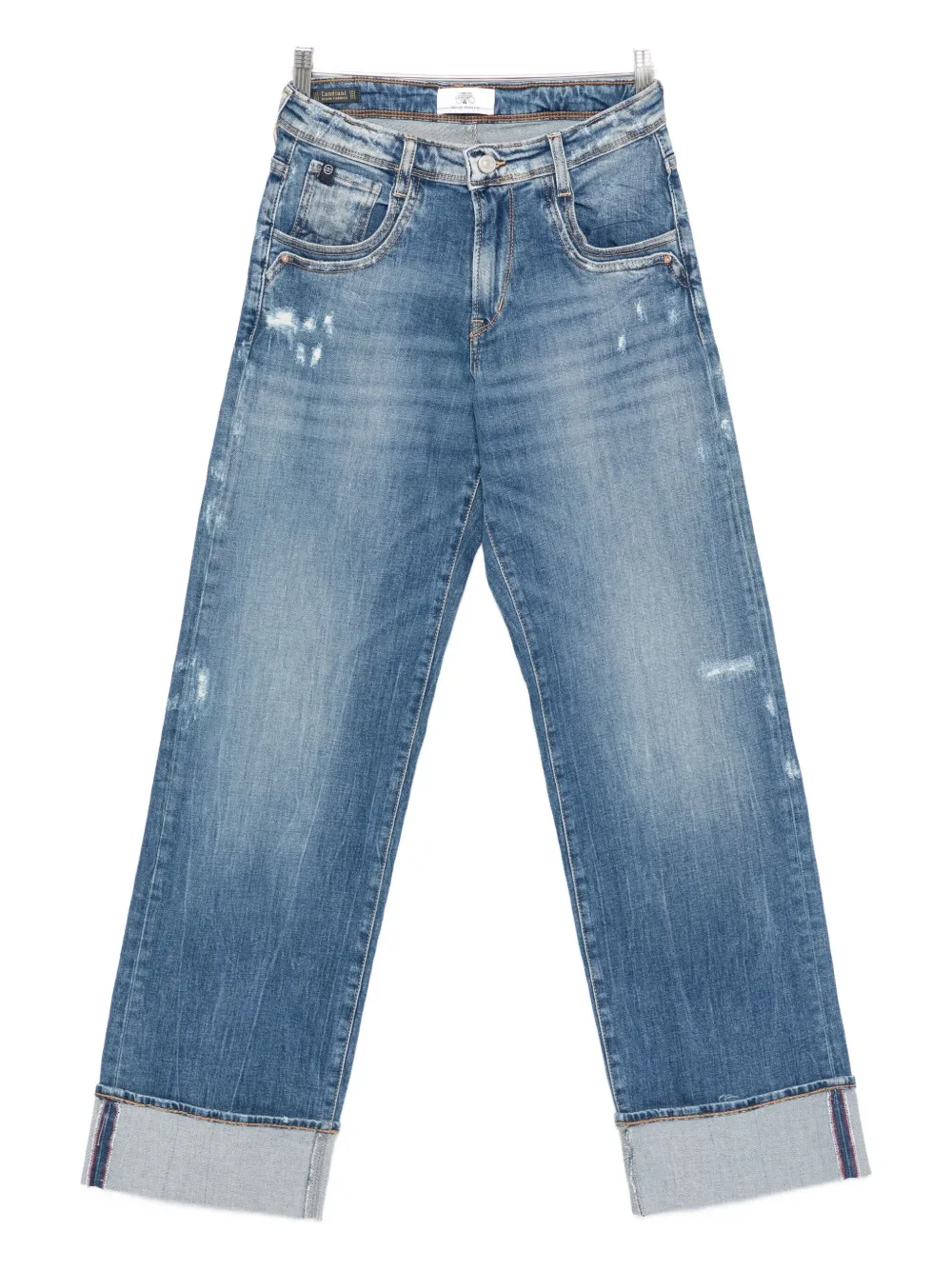 

Джинсы прямого кроя с отворотами Les Temps Des Cerises, синий